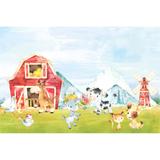 Painel de Tecido Sublimado Fazendinha Animais Aquarela - Fabrika de festa