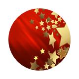 Painel De Tecido Sublimado Redondo Vermelho Estrelas Dourada C/Elástico - Fabrika de festa