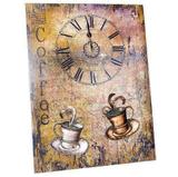 Painel decorativo mdf metal - relogio café - unika - ref 79 - Morgadosp