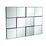 Painel Decorativo Quadriculado 3D 100cm - Dalla Costa - Preto/ Espelho