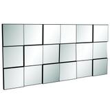 Painel Decorativo Quadriculado 3D 150cm - Dalla Costa - Preto/ Espelho