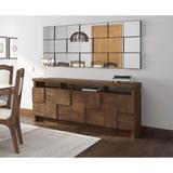 Painel Decorativo Quadriculado 3D 175 Cm - Dalla Costa - Preto/ Espelho