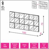 Painel Decorativo Quadriculado Espelhado 150x75cm TB88 Dalla Costa