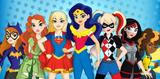 Painel Festa DC Super Hero Girls 150x100cm - X4adesivos