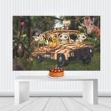 Painel FESTA INFANTIL MICKEY SAFARI 3,0por1,7m FLORESTA - Geral