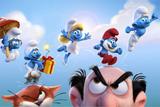 Painel lona Festa Smurfs 150x100cm - X4adesivos