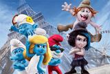 Painel lona Festa Smurfs 150x100cm - X4adesivos