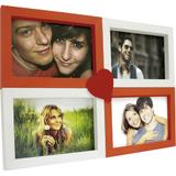 Painel Love Para Parede 4 Fotos Branco Com Vermelho 61072 - Kapos