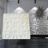 Painel Placa 3d Geométrico Branco Adesivo 70 X 70 Auto Colante