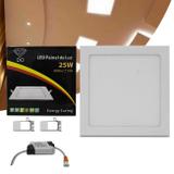 Painel Plafon Luminária Led Quadrado 25W 6000K Branco Frio Bivolt Alumínio Embutir Teto Gesso Sanca - Prime