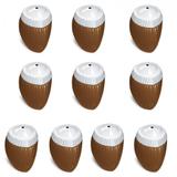 Paliteiro em Plastico Formato de Coco Marrom 160 Ml 10 Unidades injetemp