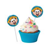 Palito Pick para Cupcake Chico Bento 08 unidades Festcolor - Festabox