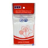 Palito Pirulito Plástico Pequeno Branco c/100 - BWB
