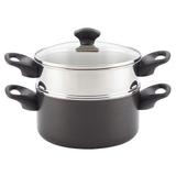 Panela a Vapor Farberware Antiaderente 2 Peças cor Preta