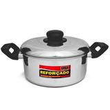 Panela aluminio reforçado com alça de plástico com tampa número 14 850ml - erca aluminio