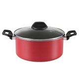 Panela Antiaderente com Tampa Garlic Brinox - Vermelho / 24 Cm