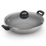 Panela Antiaderente Wok n 28 Com Tampa de Vidro - Aluminio nacional
