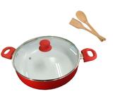 Panela Caçarola 28cm Rev Cerâmica Indução + Colher de Madeira - Key