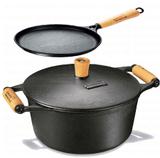Panela Caçarola De Ferro 6 Lts E Tapioqueira Panela Mineira