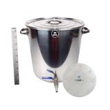 Panela caldeirão inox 48 litros cerveja artesanal + válvula + fundo falso + régua - Primo cervejeiro