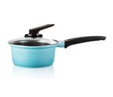 Panela cerâmica com cabo e tampa de vidro 18 cm - 1,8 L - Azul - RNC-18S/BS - Roichen