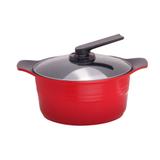 Panela de Cerâmica Roichen Vermelha com Tampa de Vidro 28cm RNC-28C/RS