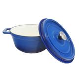 Panela de Ferro Fundido Esmaltada Azul 24cm - Vya store
