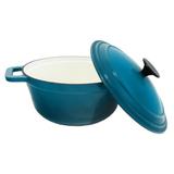 Panela de Ferro Fundido Esmaltada Azul Turquesa 24cm - Vya store