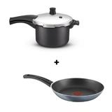 Panela de Pressão Rochedo Turbo Top Fechamento externo 4,5 Litros Cinza + Frigideira Francesa 24cm L