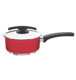 Panela em Aço Inox com Fundo Triplo e Acabamento Com Silicone Duo Color Tramontina - Vermelho / 16 Cm / 1.4 Lt