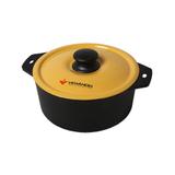 Panela Ferro Fundido Venâncio PFV320TAM C/ Tampa 11.10L Preta/Amarela