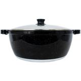 Panela Grande Alumínio Fundido nº 32 8,7L Preto Pigmentado com Tampa de Vidro - Gulê