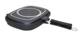 Panela Grill Duplo Cerâmico Marmorizado Aluminio Injetado - Mta