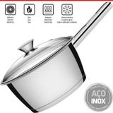 Panela Inox Avulsa Fundo Triplo Vidro Ø16cm 1,5l Tramontina