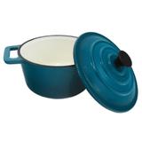 Panela Mini de Ferro Fundido Esmaltada Azul Turquesa 14cm - Vya store