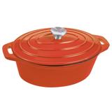 Panela Oval de Ferro Fundido Esmaltada - Stex Cookware - 4,0 litros - Laranja - Masterchef