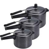 Panela pressão 3 Peças, 2 de 10 l e 1 de 7 l Craquelada - Asj