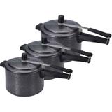 Panela pressão 3 Peças, 2 de 4,5l e 1 de 7l Craquelada - Asj