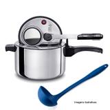 Panela Pressão 3l Polida MTA c/ Concha Nylon Azul Weck