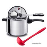 Panela Pressão 4,5l Polida MTA c/ Concha Nylon Vermelha Weck