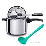 Panela Pressão 4,5l Polida MTA c/ Concha Silicone Verde Weck