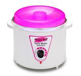 Panela Termocera para depilação Standard 700g - Bivolt Branca Com Rosa Sem Refil - Mega bell