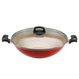 Panela wok 32cm antiaderente Vermelha premium panelux
