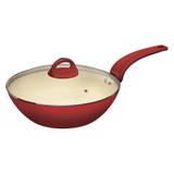 Panela Wok Alumínio Antiaderente com Cabo 28cm Intense Euro Home Vermelho