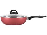 Panela Wok Antiaderente Alumínio com Tampa Chilli - 7015/175 Cereja 28cm
