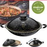 Panela Wok Antiaderente Tramontina c/ Tampa 32cm Grande 4,5L