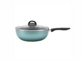 Panela Wok com Tampa Brinox Chilli Turquesa 28 cm