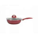 Panela Wok com Tampa Brinox Malagueta Cereja - 24cm