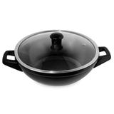 Panela Wok Duo Em Cerâmica 28cm Preta Ceraflame