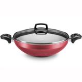 Panela Wok Em Alumínio 3,8 L Tampa De Vidro 8952 Mta